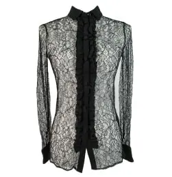 写真：サンローラン レースシャツ