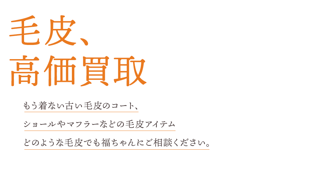 毛皮、高価買取致します