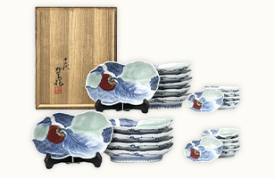 十二代 酒井田柿右衛門 柿葉形向付
