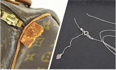 壊れているバッグとネックレス